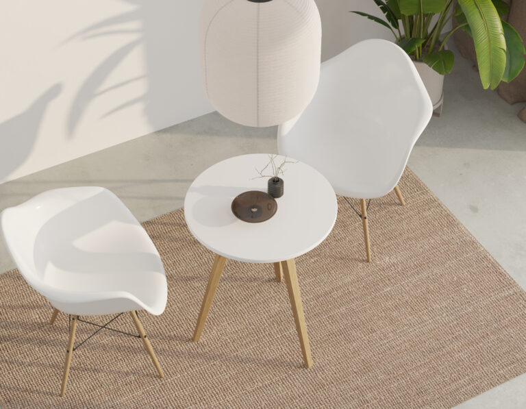 Moderní kulatý dřevěný odkládací stolek s dřevěnými nohami, 60 cm