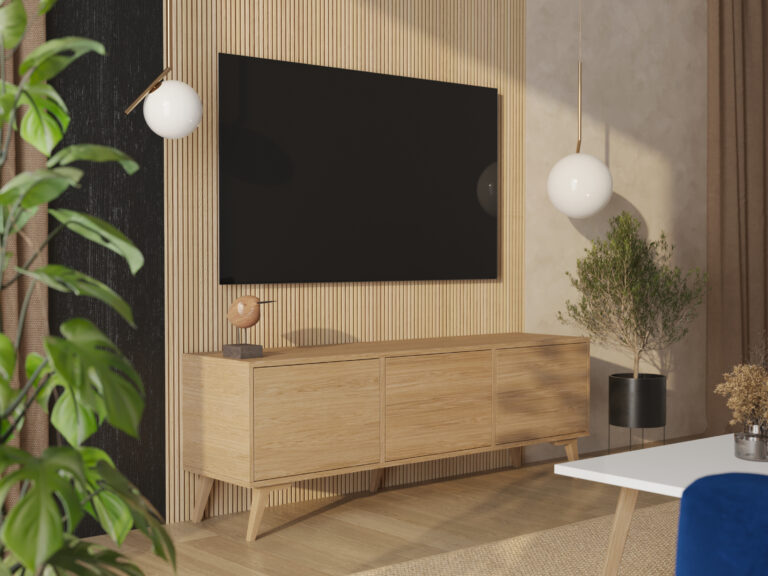 Dřevěný TV stolek, 180 cm