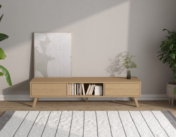 Moderní dubový TV stolek, 180 cm