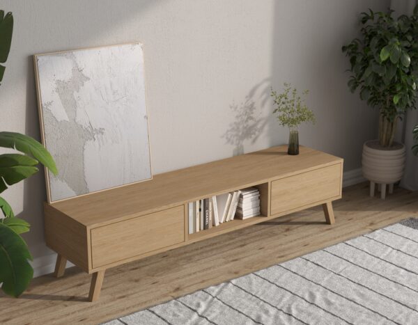 Moderní dubový TV stolek, 180 cm