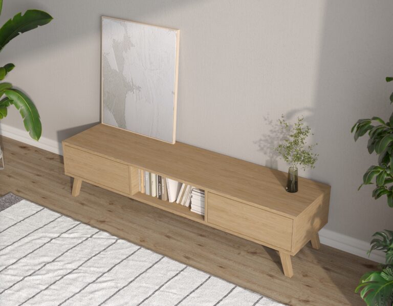 Moderní dubový TV stolek, 180 cm