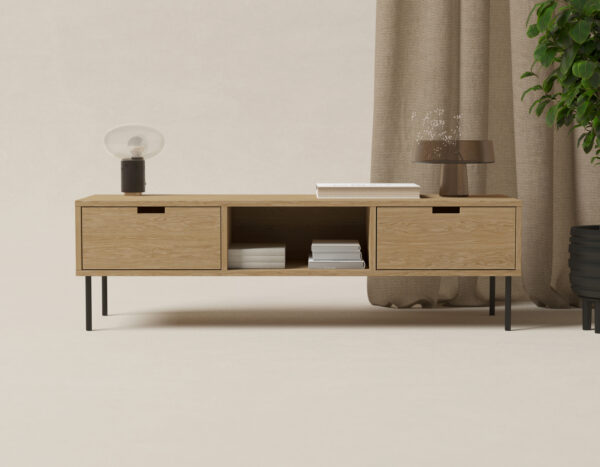 Industriální dřevěný TV stolek, 150 cm