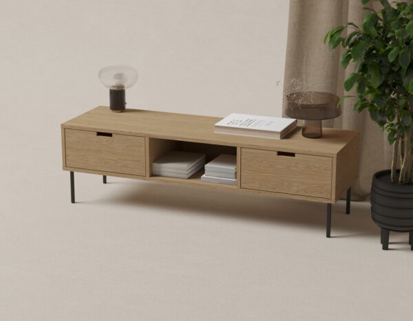 Industriální dřevěný TV stolek, 150 cm