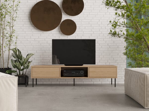 Minimalistický dubový TV stolek, 180 cm