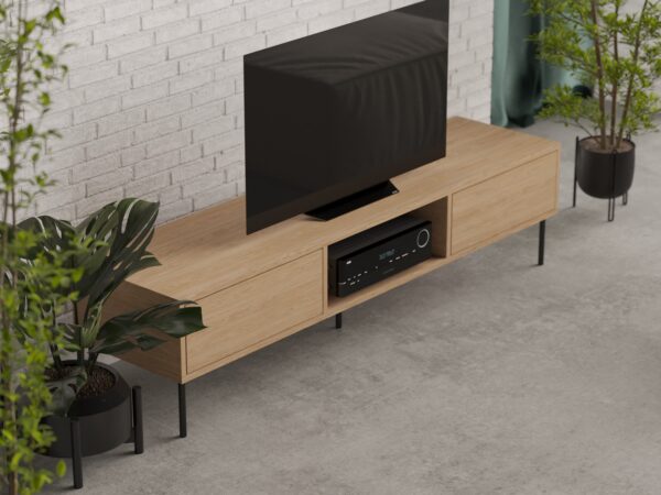 Minimalistický dubový TV stolek, 180 cm