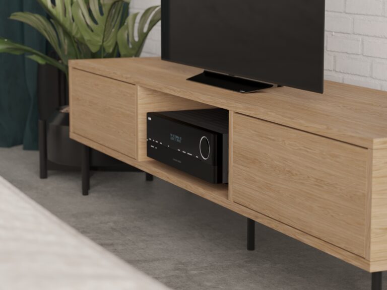Minimalistický dubový TV stolek, 180 cm