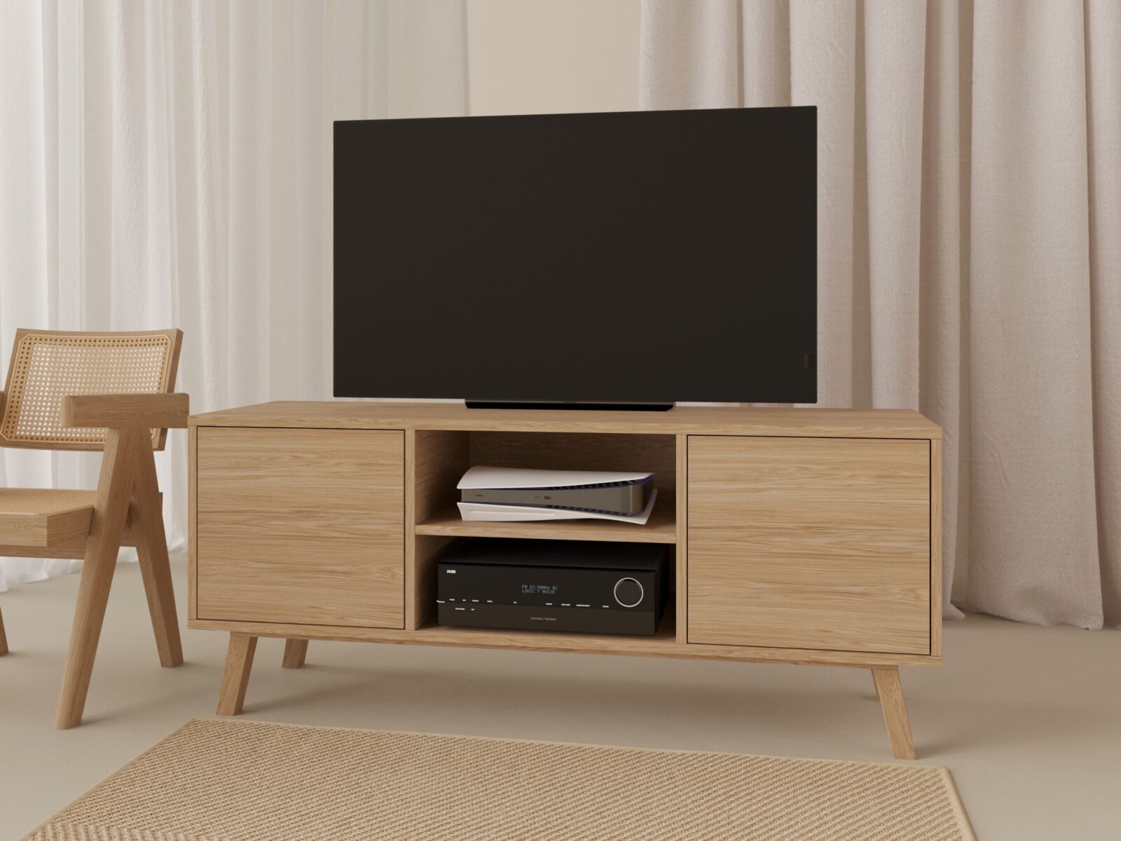 Dřevěný TV stolek, 150 cm