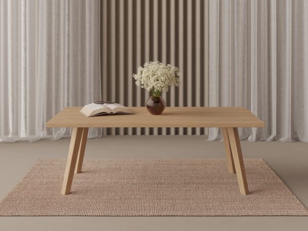Nízký obdélníkový dřevěný konferenční stolek, 90-110 cm
