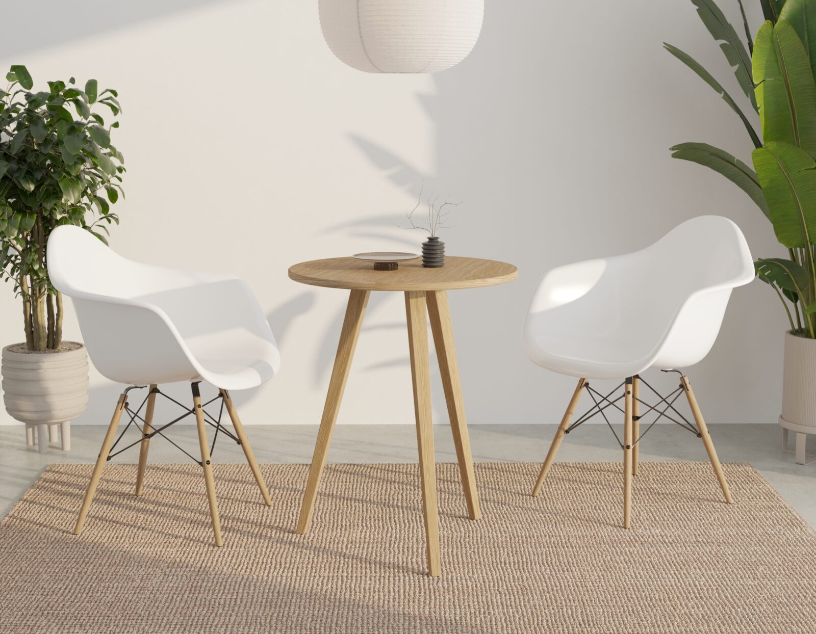 Kulatý odkládací stolek z masivního dubu, 60 cm