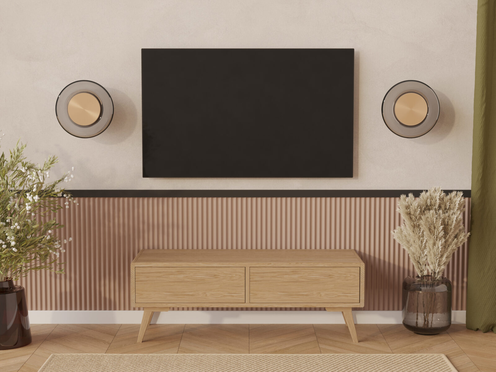 Dřevěný TV stolek, 120 x 45 cm