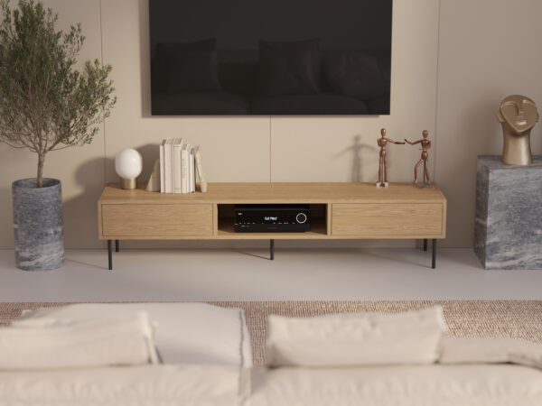 Meuble TV industriel en chêne 200 cm