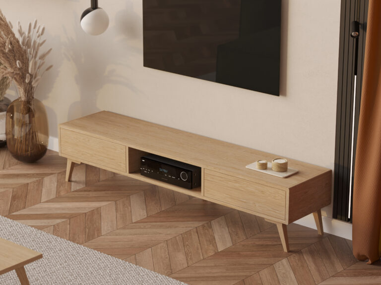 Moderní dubový TV stolek, 200 cm