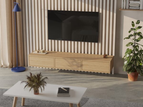Moderní závěsný TV stolek, 180 cm