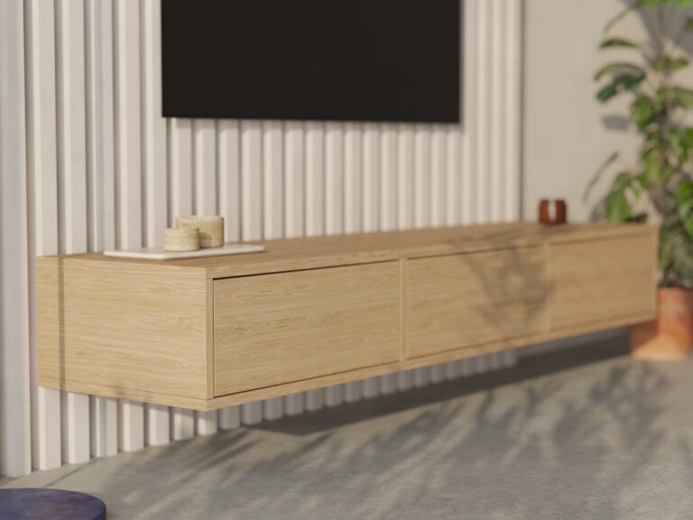 Moderní závěsný TV stolek, 180 cm