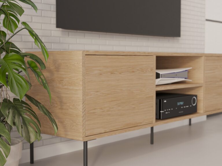 Moderní dřevěný TV stolek