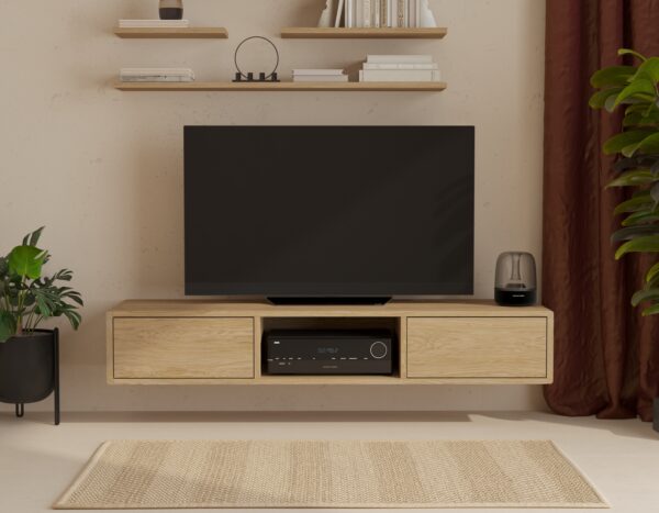 Moderní závěsný TV stolek, 150 cm