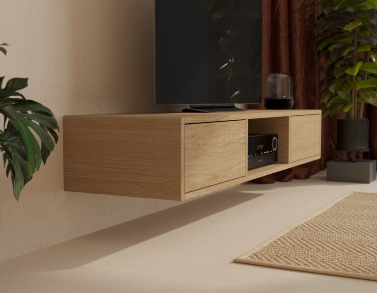 Moderní závěsný TV stolek, 150 cm