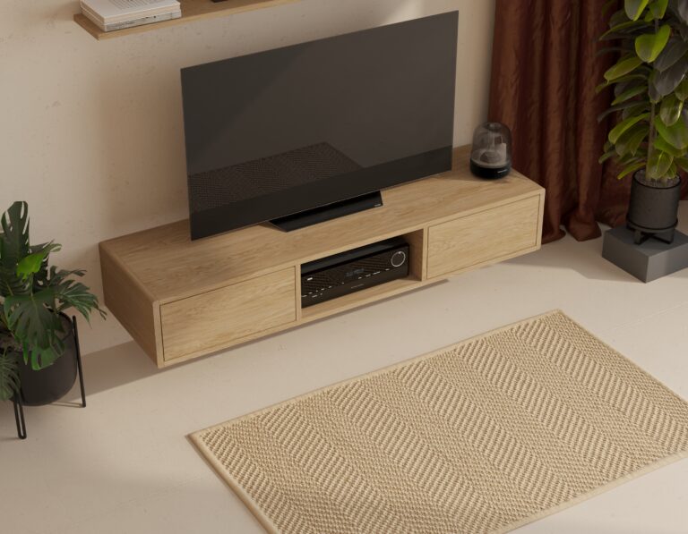 Moderní závěsný TV stolek, 150 cm